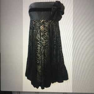 NEW Marchesa Notte Black Strapless Silk Dress